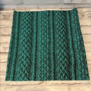 Cable-Knit Teal black infinity scarf